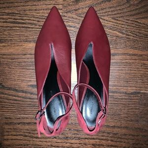 Red Pencil Heels with Slit